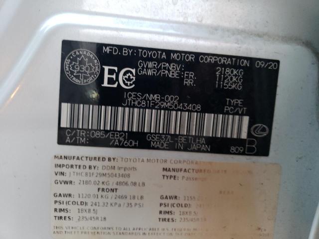 2021 LEXUS IS 300 - JTHC81F29M5043408