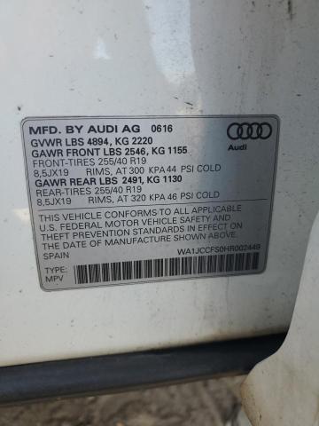 VIN WA1JCCFS0HR002449 2017 AUDI Q3 no.13