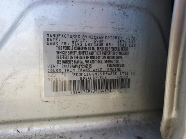 VIN 3N1AB7AP4JY216575 2018 Nissan Sentra, S no.12