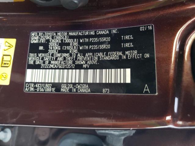 2016 LEXUS RX 350 - 2T2ZZMCA7GC013512