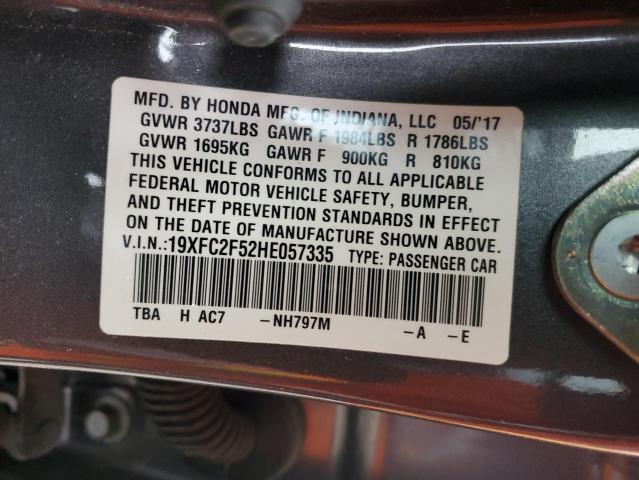 2017 HONDA CIVIC LX 19XFC2F52HE057335