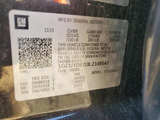 2020 CHEVROLET SILVERADO - 1GCUYDED3LZ149547