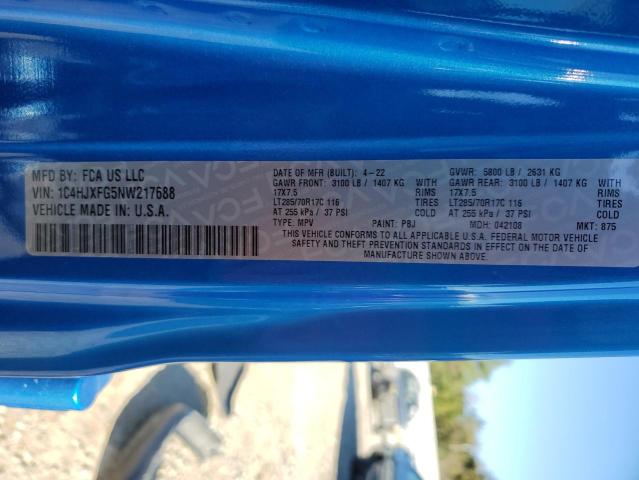 2022 JEEP WRANGLER U - 1C4HJXFG5NW217688