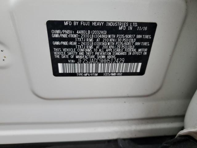 2017 SUBARU FORESTER 2 - JF2SJAGC9HH512429