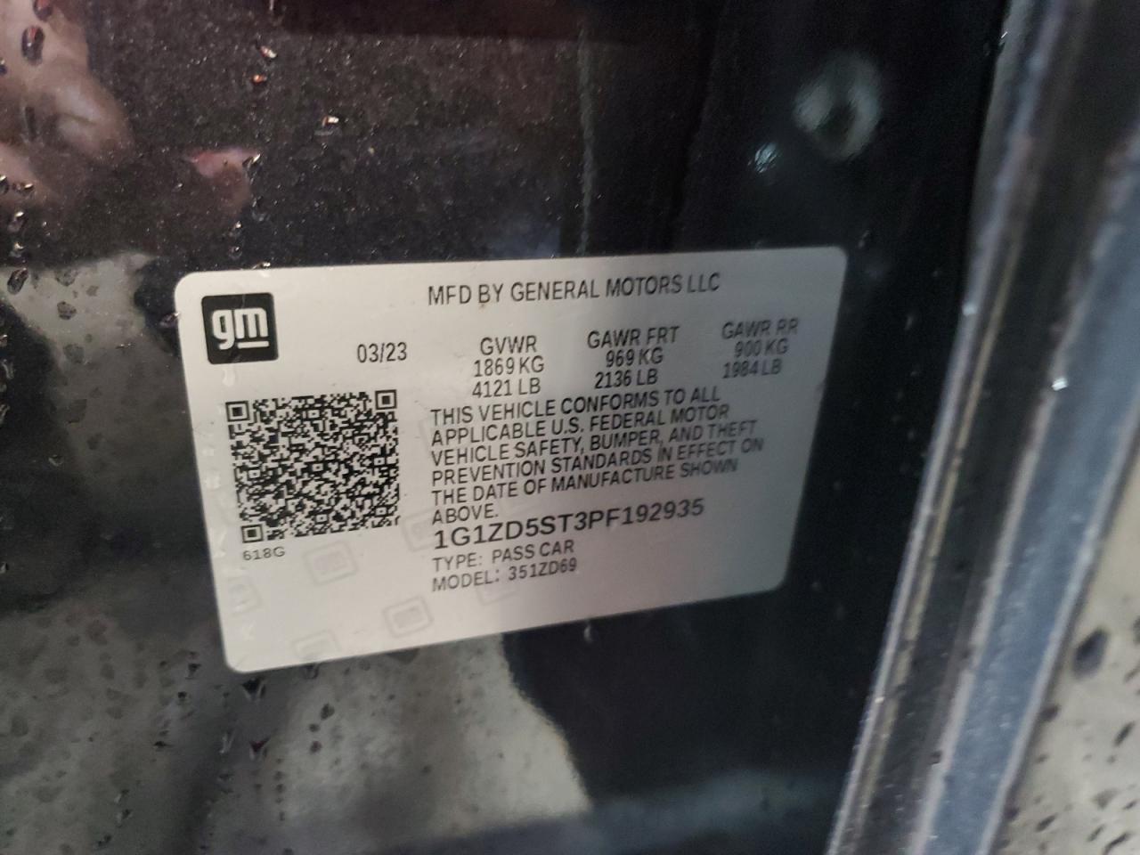 For sale 2023 CHEVROLET MALIBU LT 1.5L 4 [VIN For sale 2023 CHEVROLET MALIBU LT 1.5L 4 [VIN