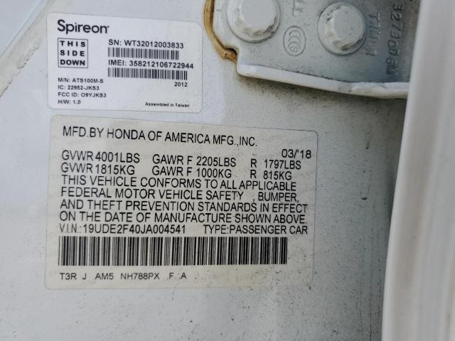 2018 ACURA ILX SPECIA 19UDE2F40JA004541