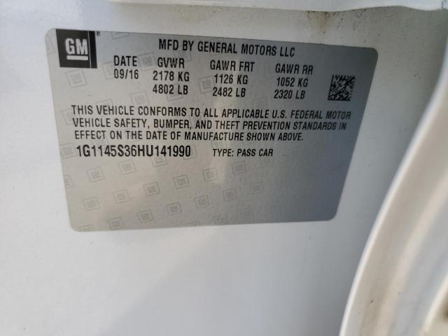 2017 CHEVROLET IMPALA 1G1145S36HU141990