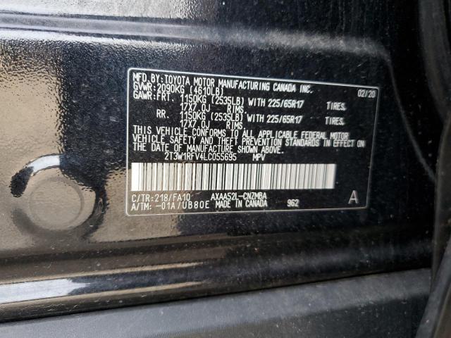 VIN 2T3W1RFV4LC055695 2020 TOYOTA RAV4 no.12