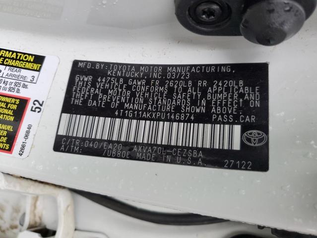 VIN 4T1G11AKXPU146874 2023 TOYOTA CAMRY no.13