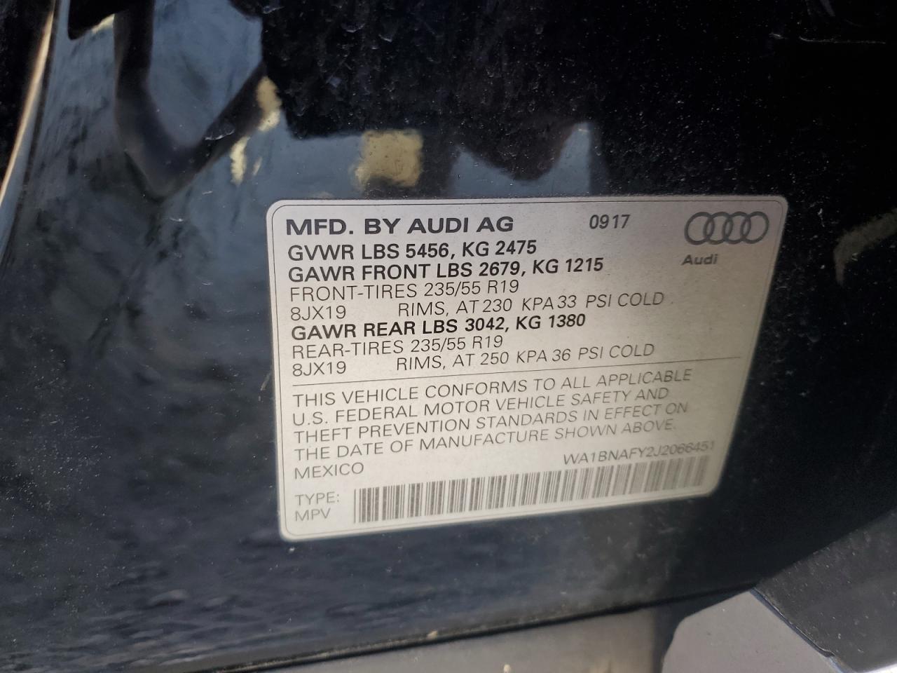 Lot #2994327017 2018 AUDI Q5 PREMIUM