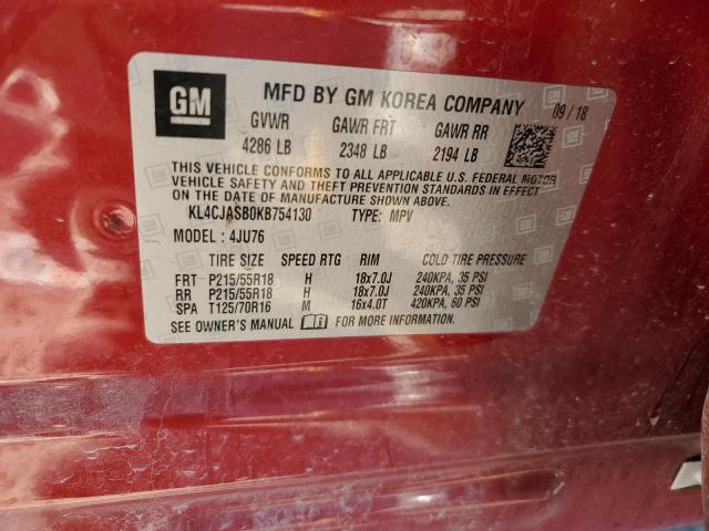2019 BUICK ENCORE PRE - KL4CJASB0KB754130