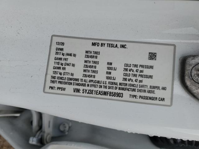 2021 TESLA MODEL 3 - 5YJ3E1EA5MF858903
