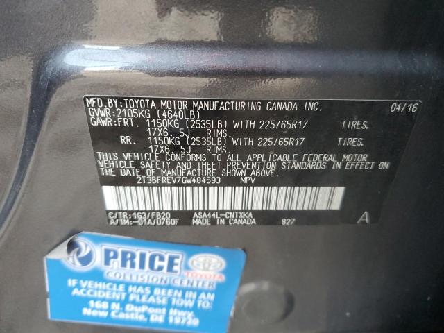 2016 TOYOTA RAV4 LE - 2T3BFREV7GW484593