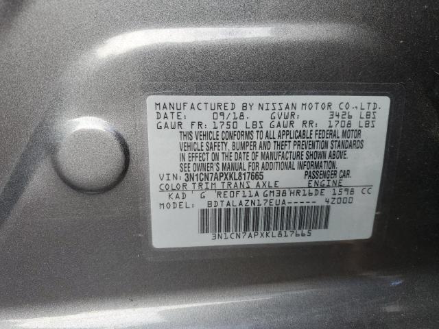 VIN 3N1CN7APXKL817665 2019 NISSAN VERSA no.12