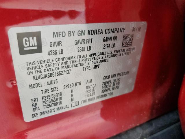 2018 BUICK ENCORE PRE - KL4CJASB6JB627137