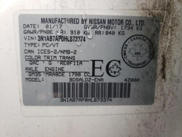 2017 NISSAN SENTRA S - 3N1AB7AP0HL673374