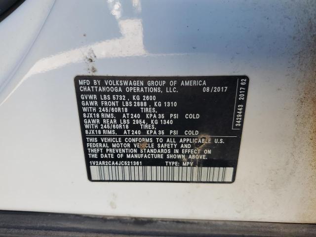 2018 VOLKSWAGEN ATLAS S - 1V2AR2CA4JC521361
