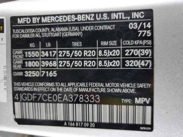 VIN 4JGDF7CE0EA378333 2014 Mercedes-Benz GL-Class,... no.13