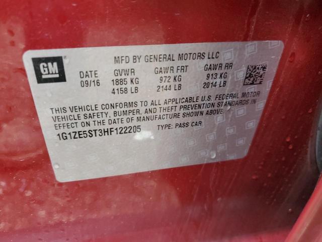 2017 CHEVROLET MALIBU LT - 1G1ZE5ST3HF122205