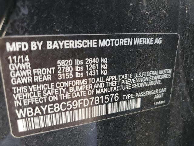 2015 BMW 750LI WBAYE8C59FD781576