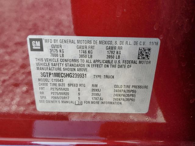 2017 GMC SIERRA C15 - 3GTP1MEC5HG239931
