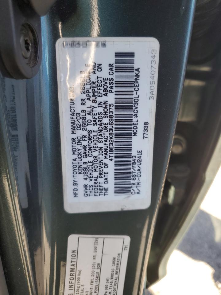 Lot #3022643811 2003 TOYOTA CAMRY LE