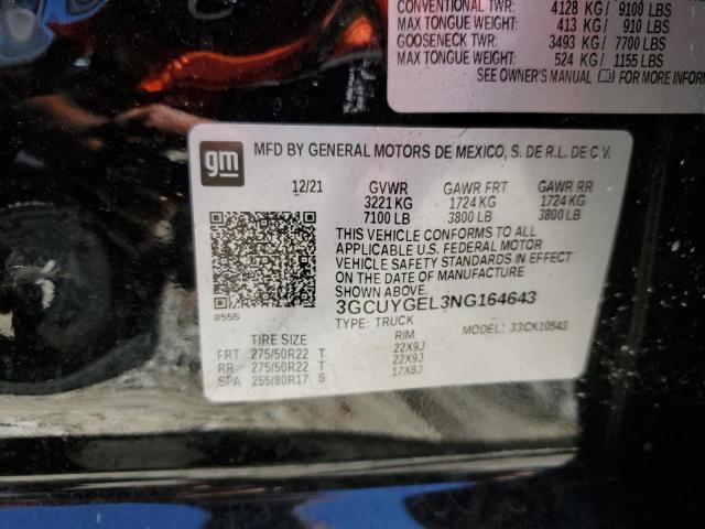 3GCUYGEL3NG164643 2022 CHEVROLET ALL Models