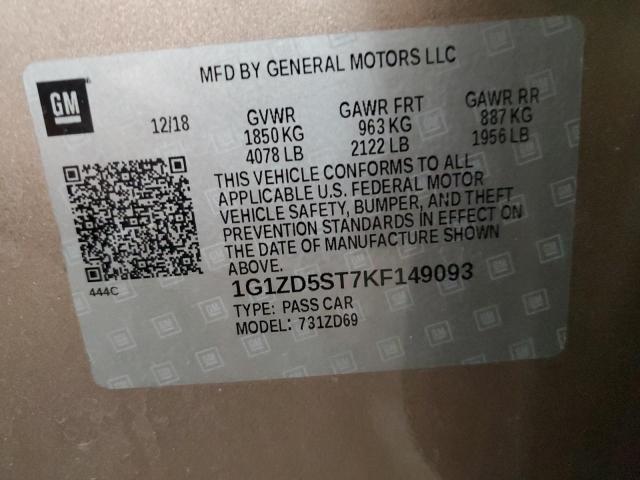 2019 CHEVROLET MALIBU LT #3276429695