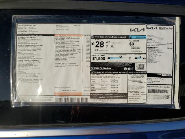 2025 KIA SPORTAGE E - 5XYK33DF9SG249412