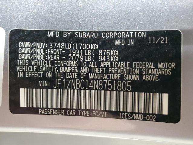 2022 TOYOTA GR 86 JF1ZNBC14N8751805