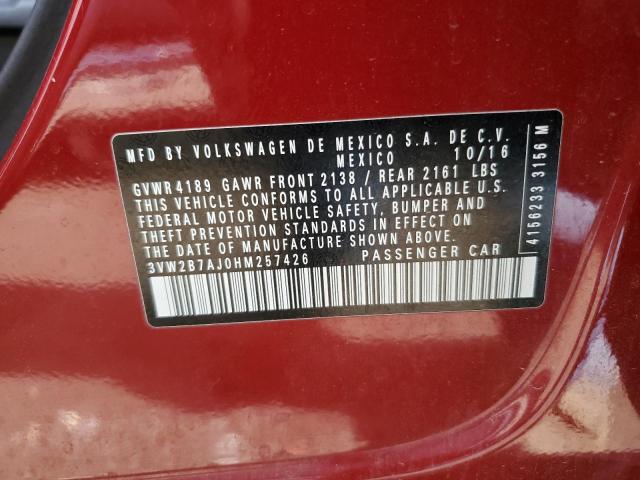 2017 VOLKSWAGEN JETTA S - 3VW2B7AJ0HM257426