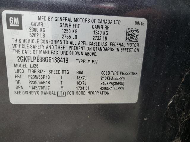 2016 GMC TERRAIN SL - 2GKFLPE38G6138419
