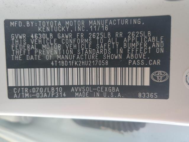 VIN 4T1BD1FK2HU217058 2017 TOYOTA CAMRY no.13