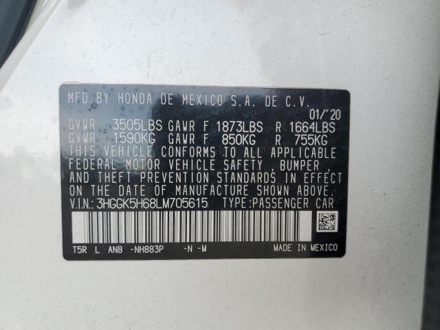 VIN 3HGGK5H68LM705615 2020 HONDA FIT no.12