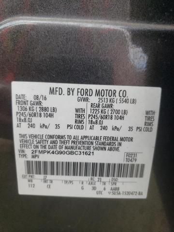 VIN 2FMPK4G90GBC31621 2016 FORD EDGE no.14