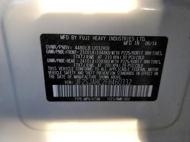 2015 SUBARU FORESTER 2 - JF2SJAHC2FH460332