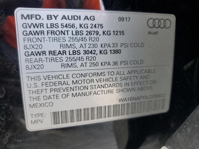 VIN WA1BNAFYXJ2059022 2018 AUDI Q5 no.13