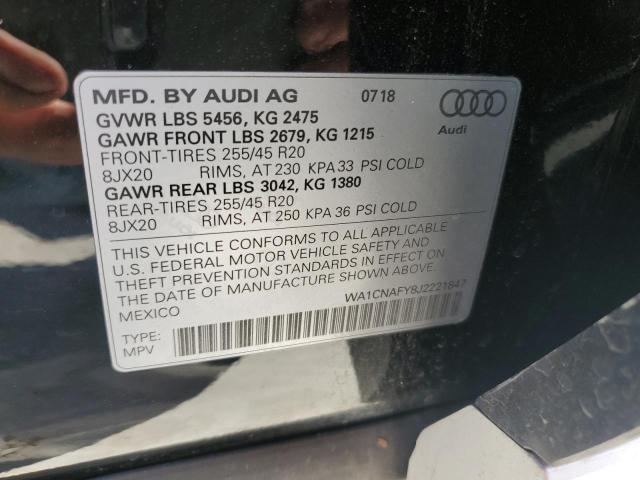 2018 AUDI Q5 PRESTIG WA1CNAFY8J2221847