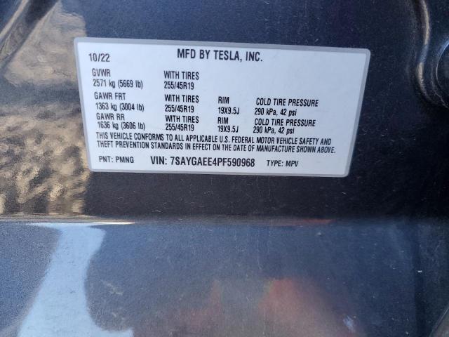 VIN 7SAYGAEE4PF590968 2023 TESLA MODEL Y no.12