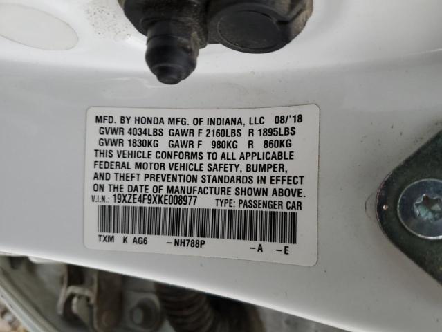 2019 HONDA INSIGHT TO 19XZE4F9XKE008977