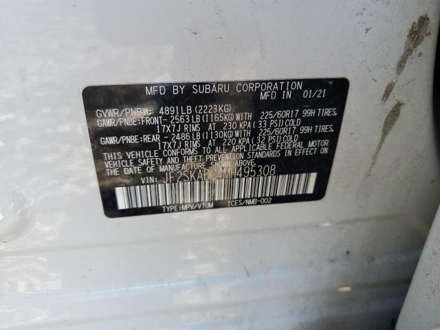2021 SUBARU FORESTER JF2SKADC4MH495308
