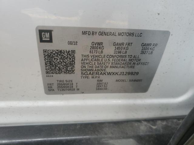 2019 BUICK ENCLAVE - 5GAERAKWXKJ129929