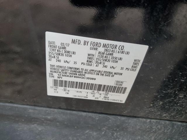 2017 FORD EXPLORER L - 1FM5K8F89HGC35989