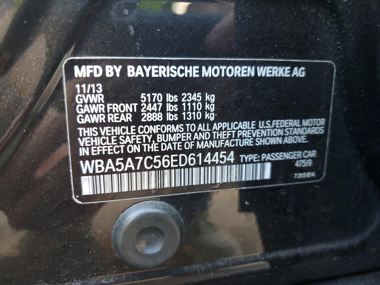 Lot #2994088400 2014 BMW 528 XI