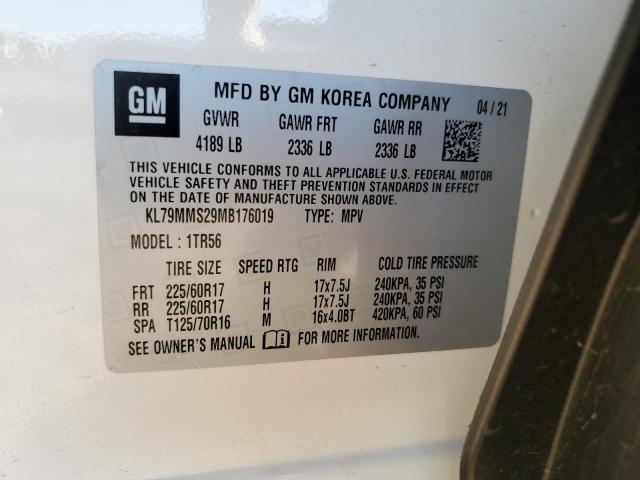 2021 CHEVROLET TRAILBLAZE - KL79MMS29MB176019