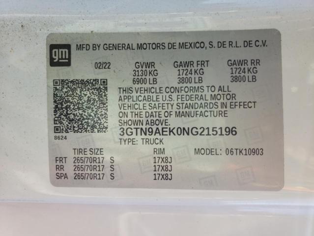2022 GMC SIERRA LIM - 3GTN9AEK0NG215196