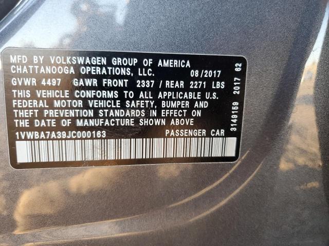 2018 VOLKSWAGEN PASSAT SE - 1VWBA7A39JC000163