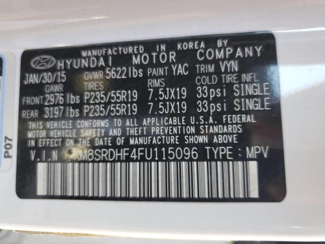 2015 HYUNDAI SANTA FE G - KM8SRDHF4FU115096