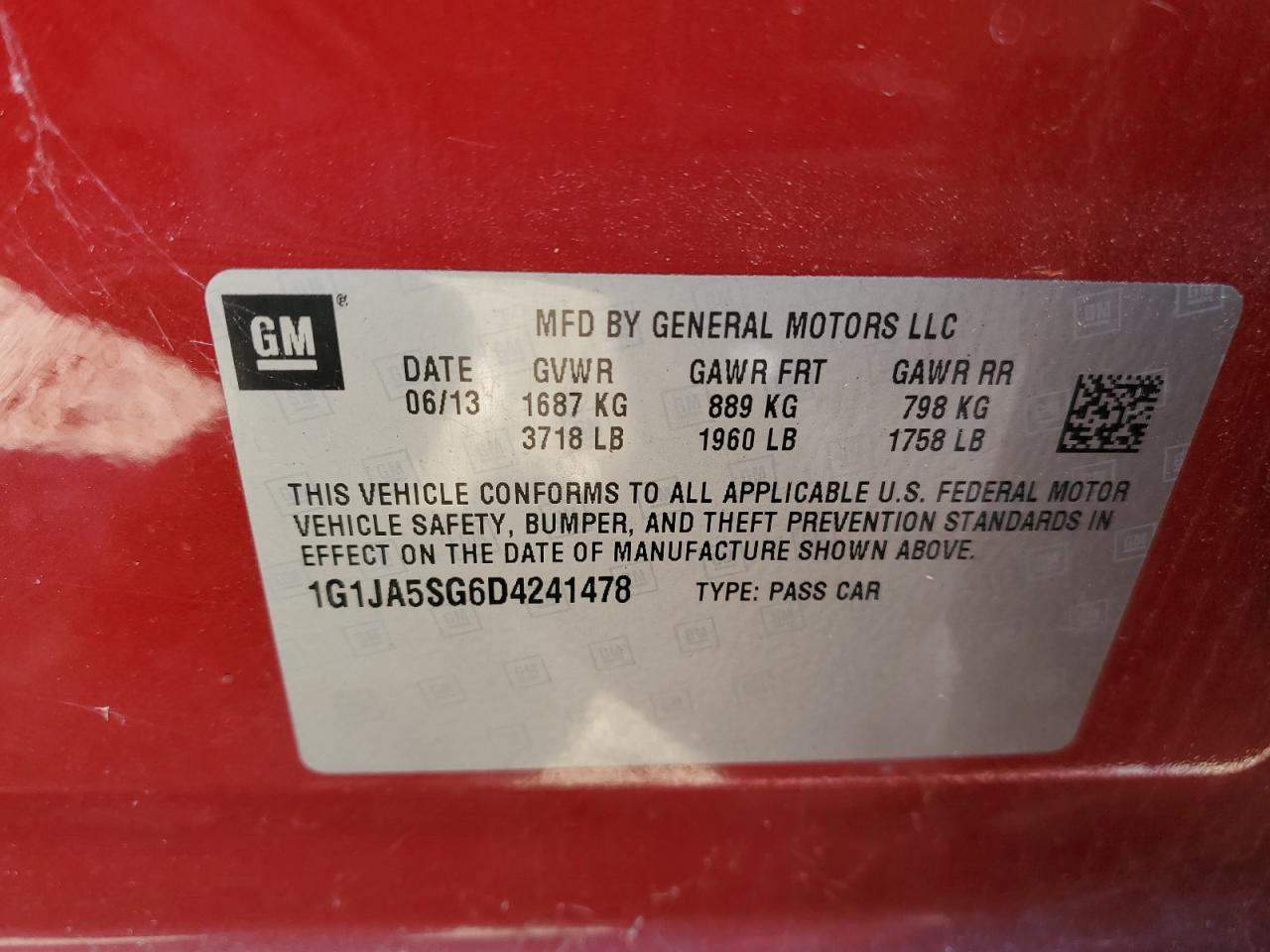 Lot #3006187469 2013 CHEVROLET SONIC LS