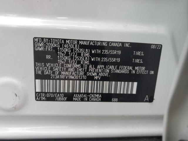 VIN 2T3A1RFV1NW301310 2022 Toyota RAV4, Xle Premium no.14